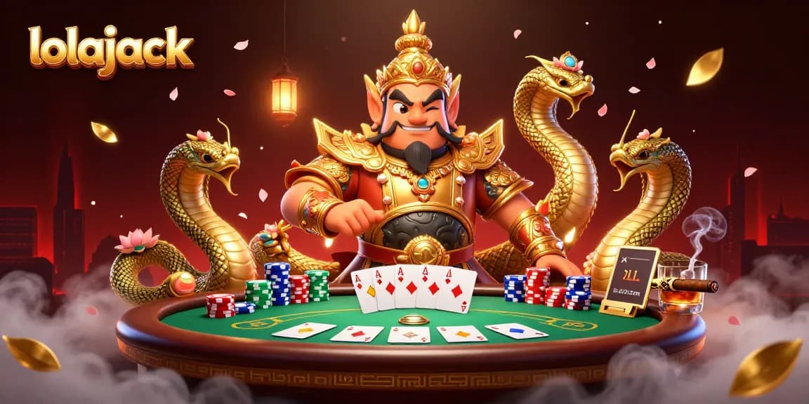 Engage with lolajack at a dynamic casino scene featuring epic poker elements.