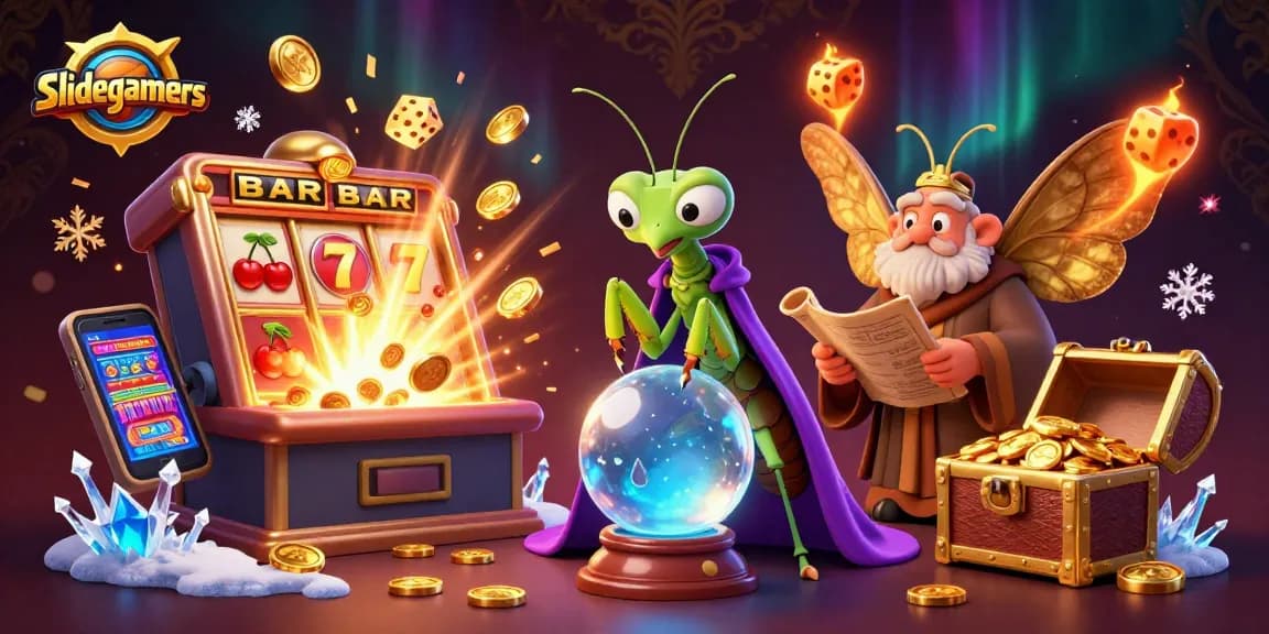 Experience thrilling wins with slidegamers at a magical slot scene featuring vibrant elements.