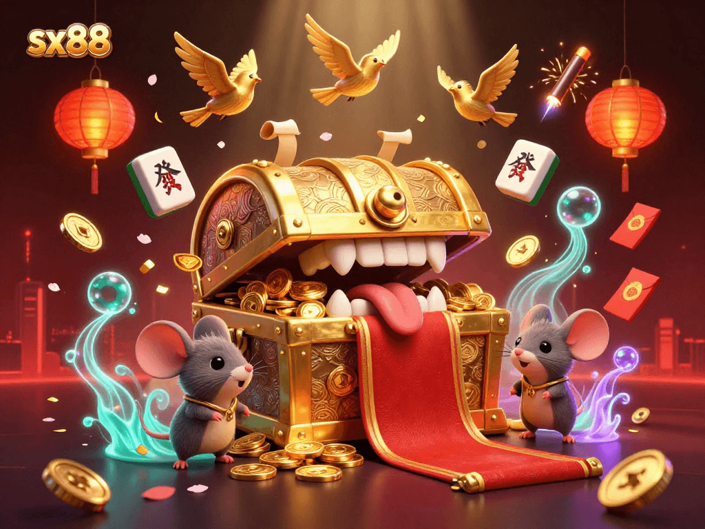 Sx88 engages players with exciting jackpots, shimmering treasures, and vibrant casino elements.