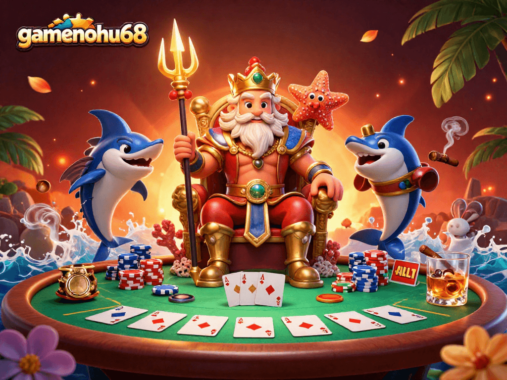 Experience thrilling poker action with gamenohu68's captivating 3D casino world.
