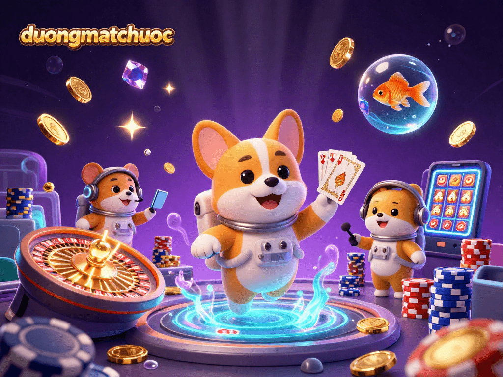Engage with duongmatchuoc and enjoy the thrilling casino atmosphere with floating winnings and adventure.