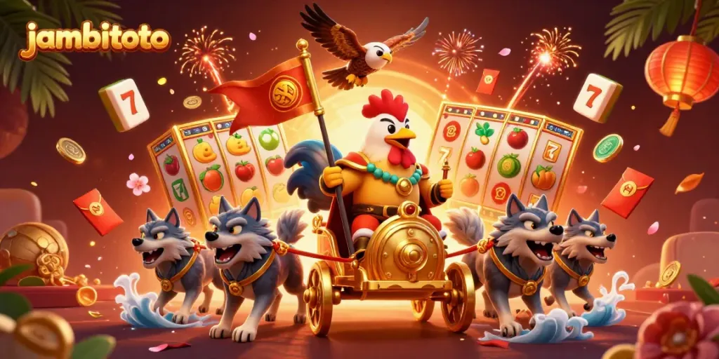 Experience the thrilling adventure with jambitoto's casino magic featuring a warlord and dynamic gaming elements.