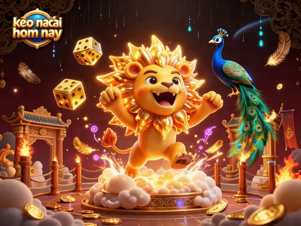 Experience the thrill of betting with keo nha cai hom nay and vibrant golden characters capturing the essence of gambling.