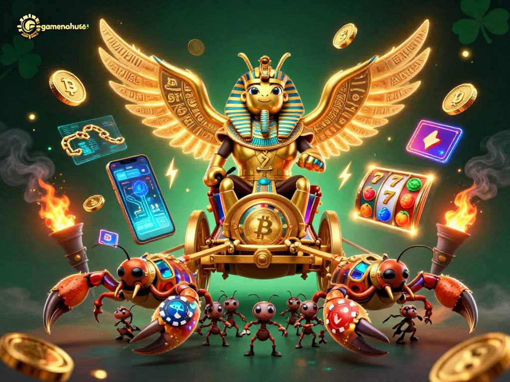 Spin with gamenohu68 and witness a golden scarab ride through dynamic gaming action!