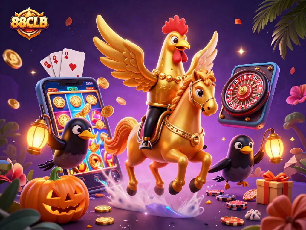 Experience thrilling games at 88CLB with a vibrant casino scene of action and excitement.