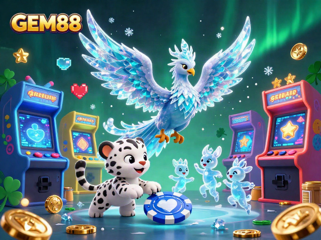 Experience the excitement of GEM88 casino games with vibrant characters and dazzling visuals.
