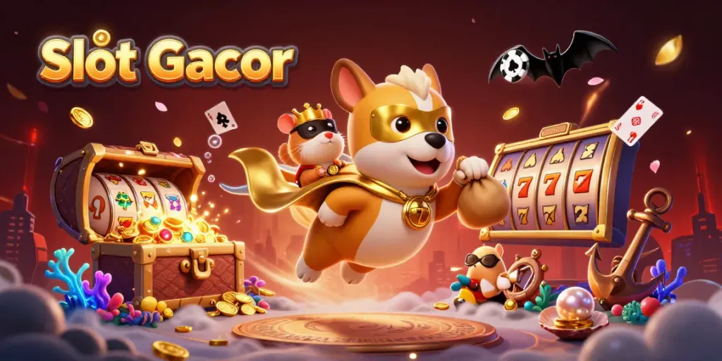 Spin with Slot Gacor in an exhilarating 3D illustration filled with casino thrills.