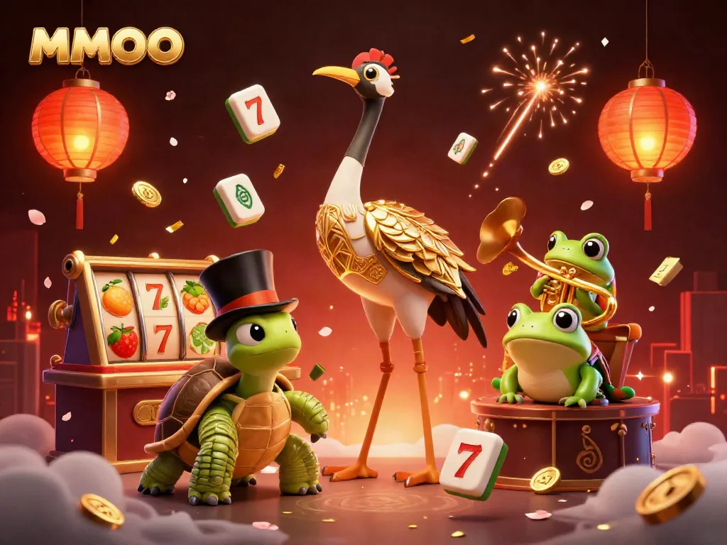 Experience the MMOO excitement with a vibrant circus of characters and casino elements in a luxurious 3D scene.