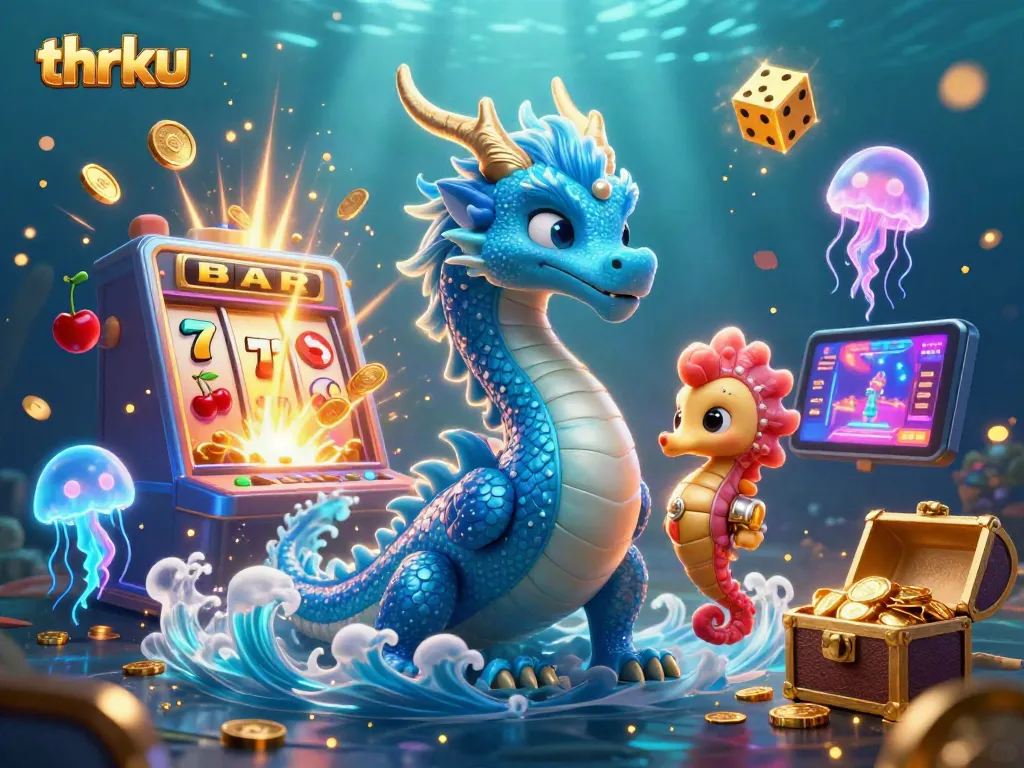 Spin to win on the thrilling thrku platform, featuring a vibrant casino adventure with exciting slots and treasures.