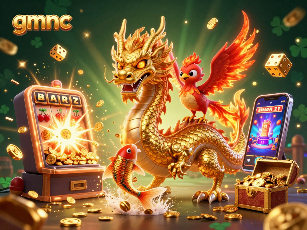Experience thrilling wins with gmnc's dynamic casino action featuring vibrant characters and slot symbols.
