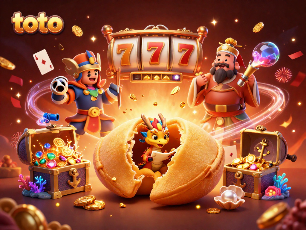 Toto menyajikan slot dengan koin emas menggelegak dan karakter kartun ceria, menggoda bagi pemain.