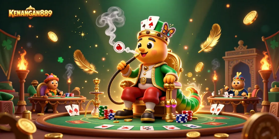 Experience thrilling gameplay with KENANGAN889 in this vibrant gambling illustration.