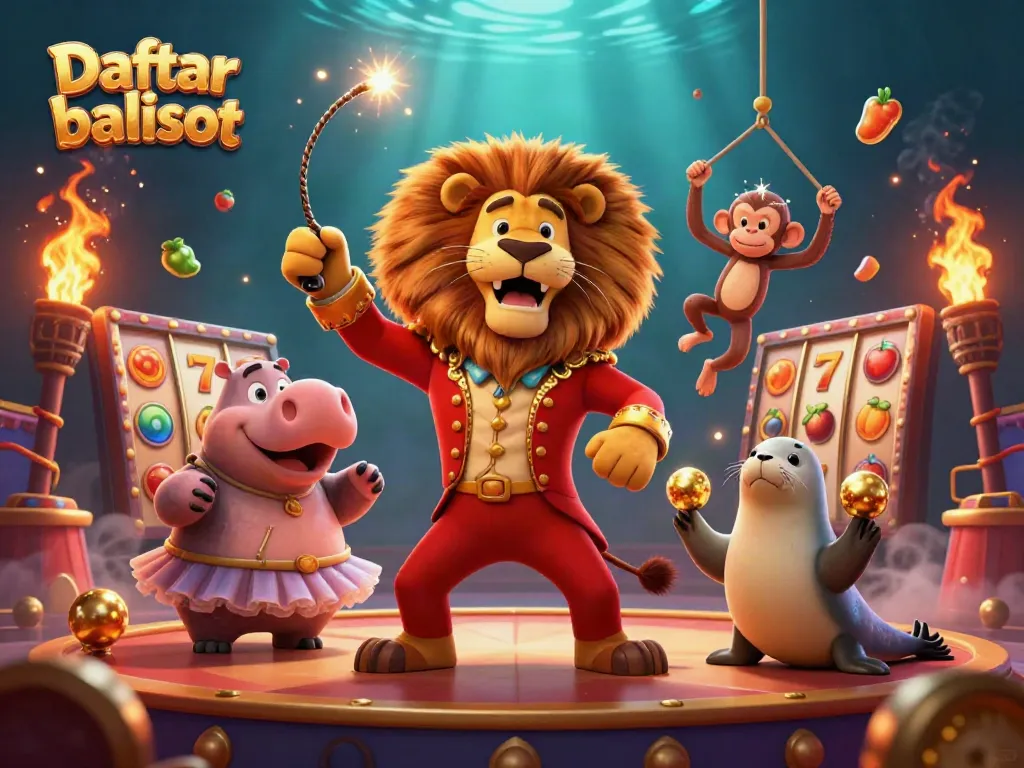 Experience the thrill of Daftar balisot with vibrant circus characters and exciting slot elements.