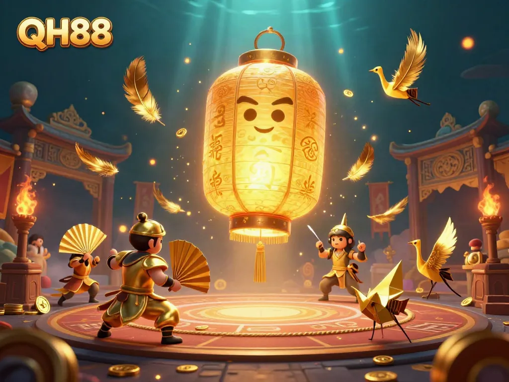 Participate in thrilling gambling with QH88, surrounded by vibrant casino spirits and dynamic visuals.