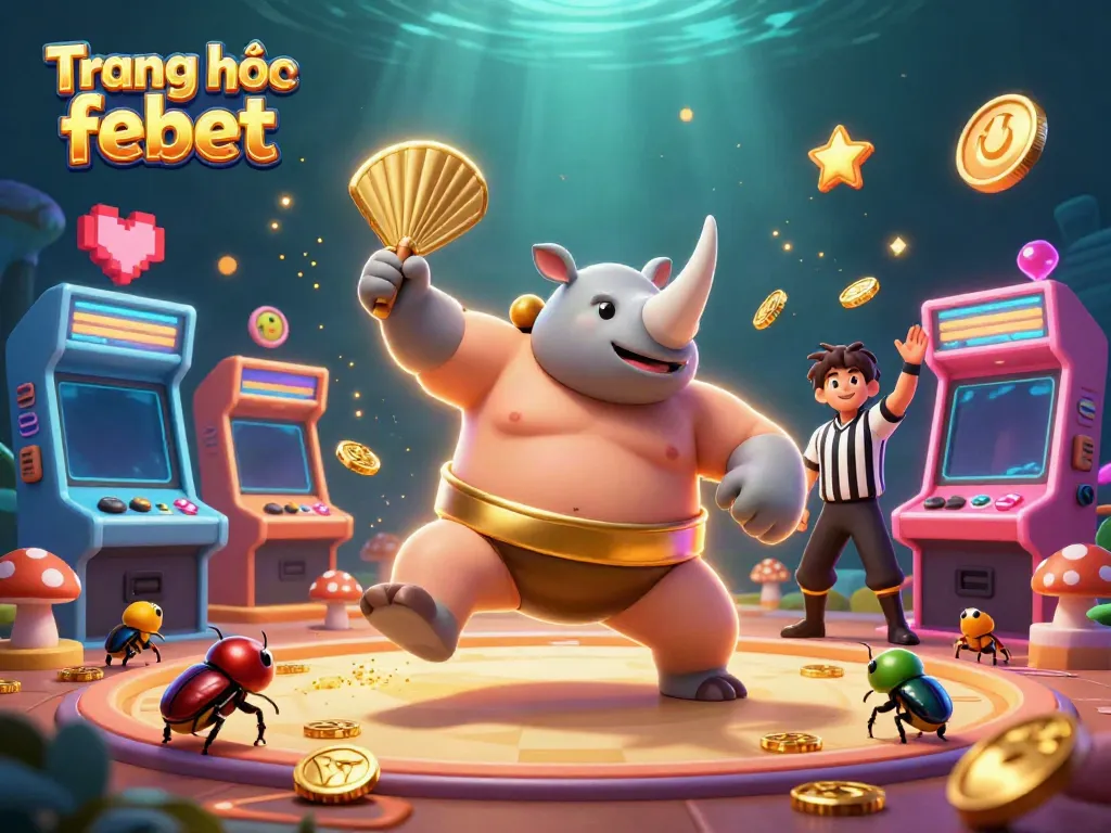 Play big on Trang chủ febet with a vibrant scene of cartoon characters celebrating as coins fly
