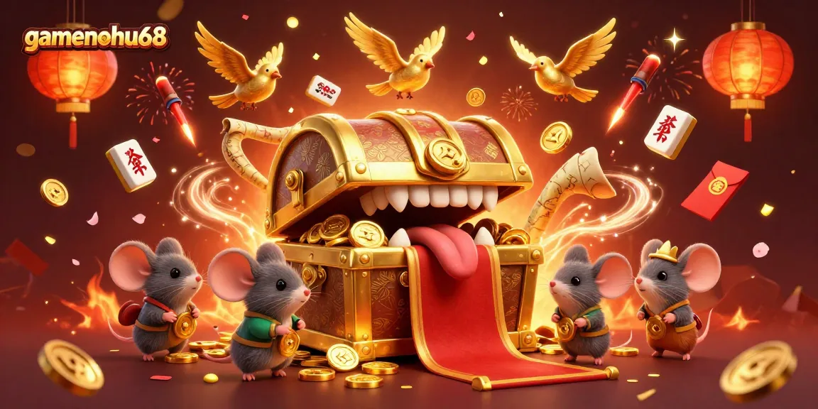 Experience wealth and excitement with gamenohu68's animated treasure scene filled with festive casino elements.