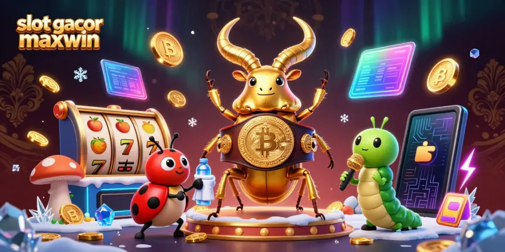 Permainan slot gacor maxwin dengan visual menarik dari karakter dan elemen kasino.