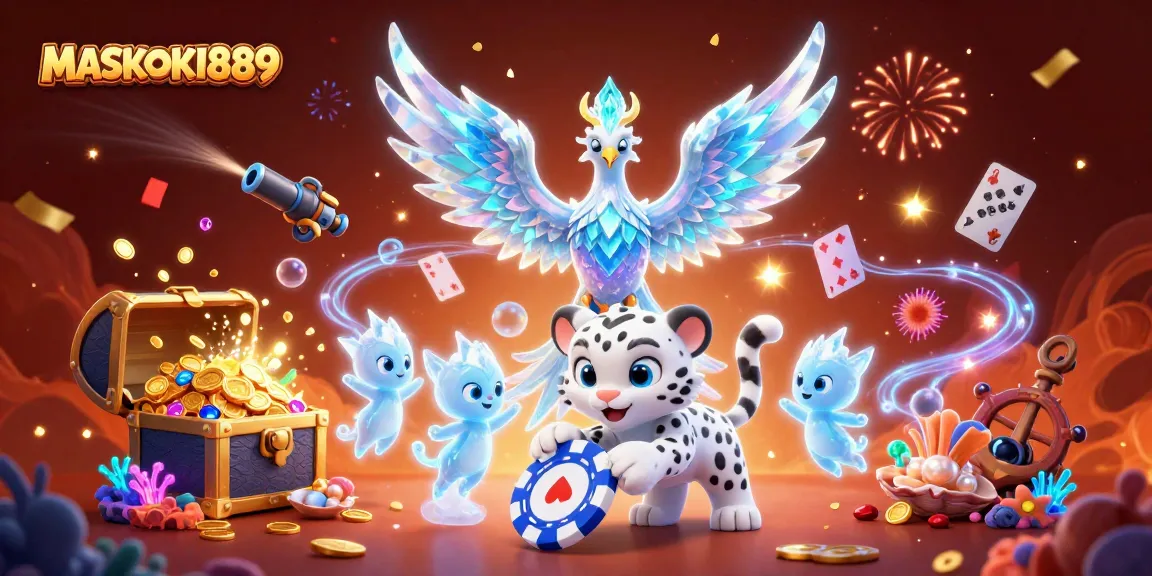 Engage in thrilling wins at MASKOKI889 with dramatic scenes of a mystical 3D casino adventure.