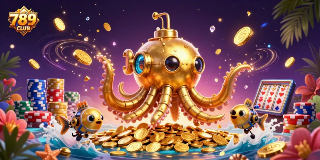Experience exhilarating wins at 789CLUB with vibrant slot machines and golden rewards cascading.