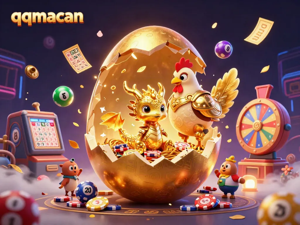 Experience thrilling gaming action with the golden dragon and poker chips at qqmacan.