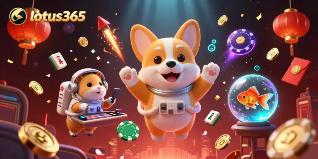 Engage in exciting betting with lotus365, featuring a vibrant space station casino scene.