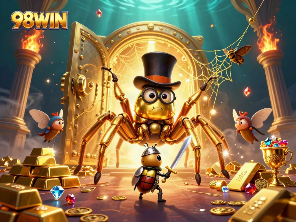 Engage with 98WIN's thrilling gaming experience through a vivid 3D illustration