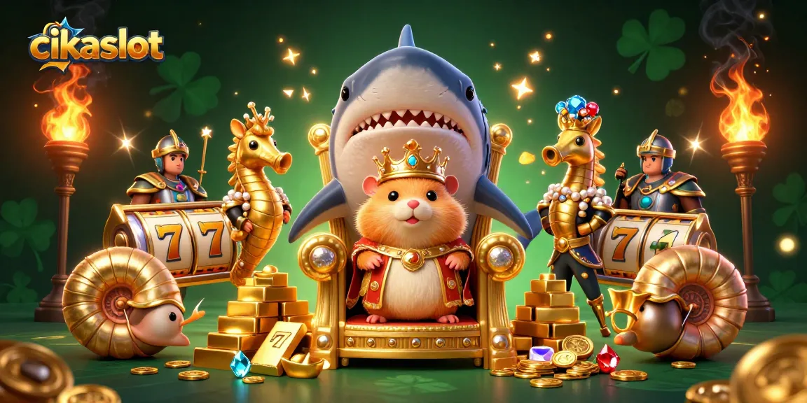 Spin for wins at cikaslot with our golden hamster king in an exciting casino adventure.