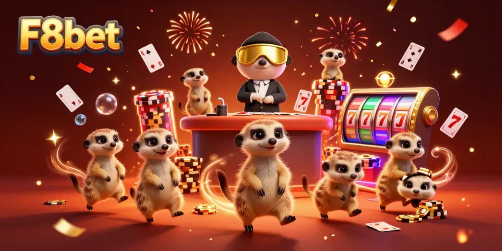 Experience exciting gaming thrills at F8bet’s vibrant casino with meerkats in motion.