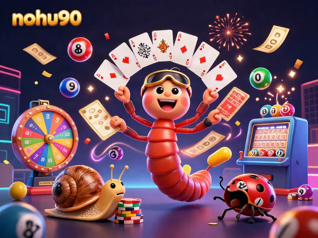 Experience thrilling games at nohu90 with colorful illustrations showcasing dynamic casino action.