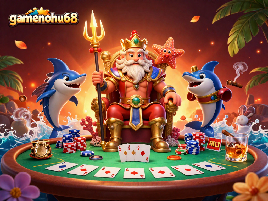 Experience thrilling poker action with gamenohu68's captivating 3D casino world.