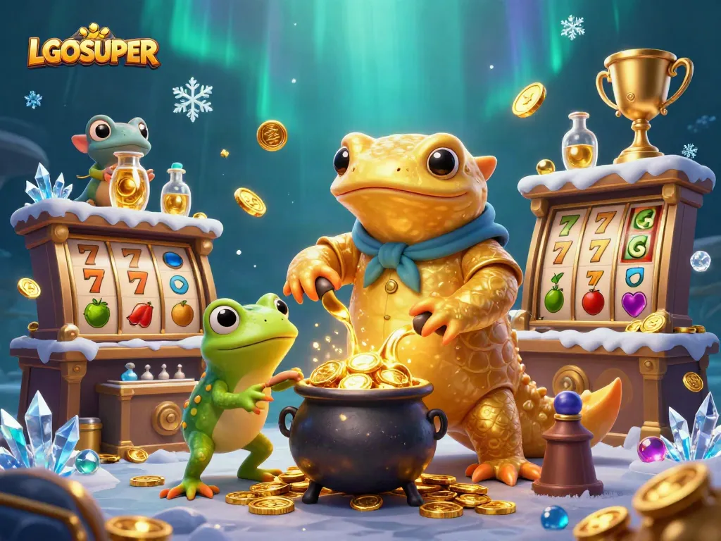 Engage with LGOSUPER's thrilling slot game experience featuring golden alchemists and vibrant symbols.