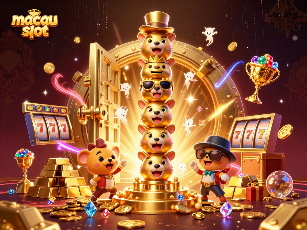 Menggali keseruan dalam permainan slot macau slot dengan totem pola emas dan harta karun gemerlap.