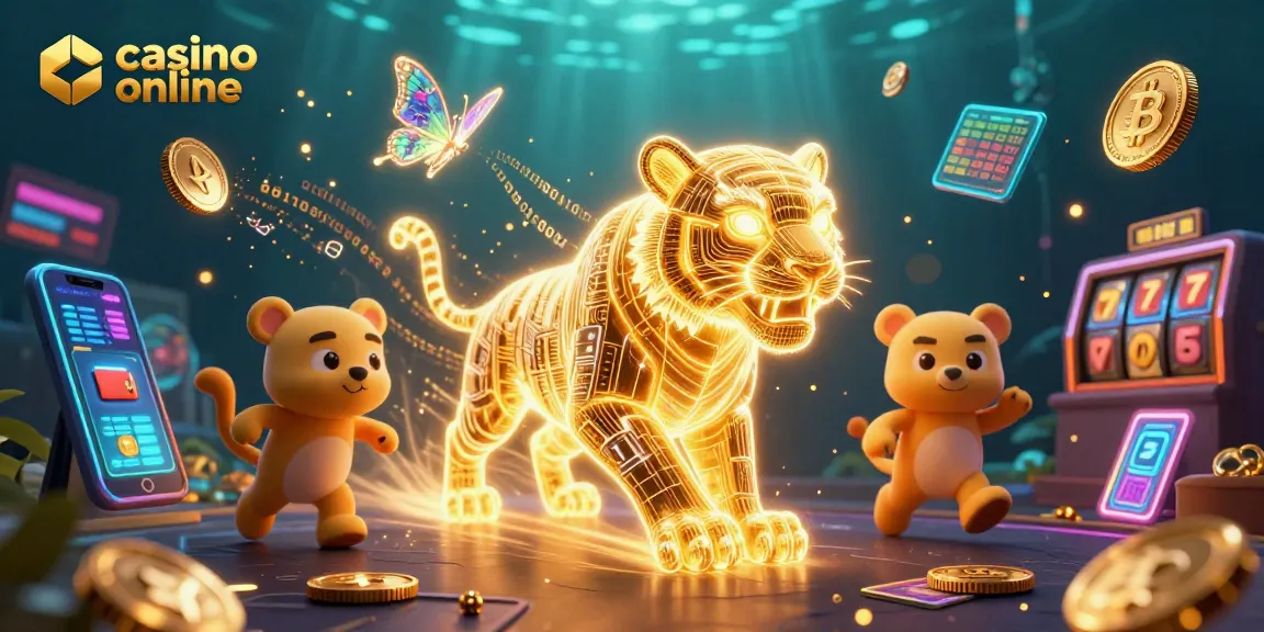 Engage with exciting casino online action in a vibrant digital landscape, featuring dynamic characters and game elements.