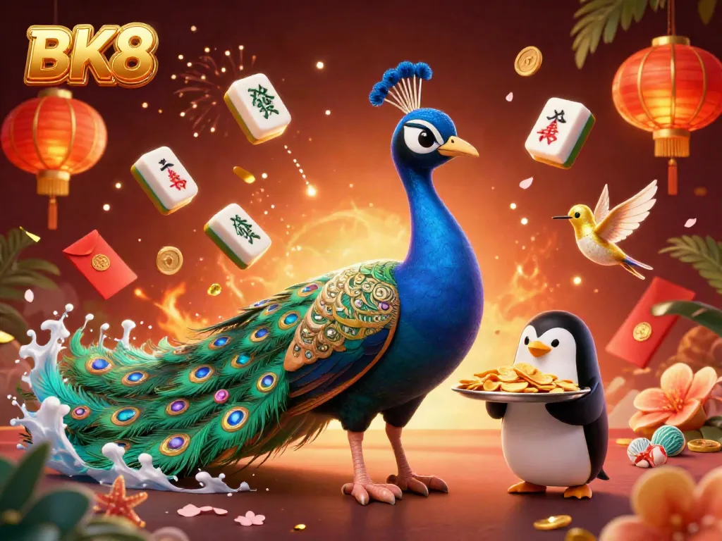 Experience exciting gameplay at BK8 with dynamic 3D illustrations capturing the thrill of casino adventures.