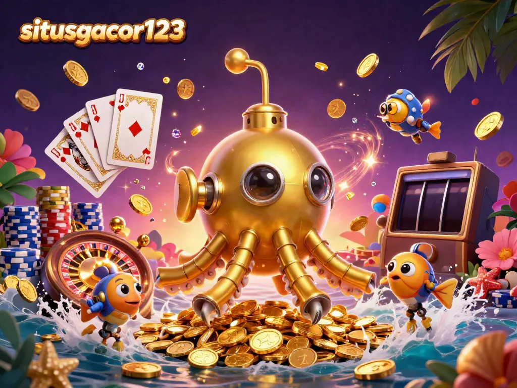 Experience situsgacor123 excitement with the golden kraken submarine and dynamic casino elements