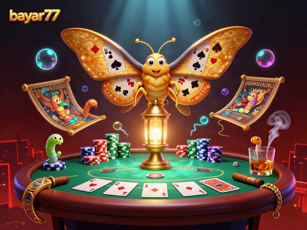 Experience thrilling gameplay with bayar77 in this vibrant 3D casino scene.