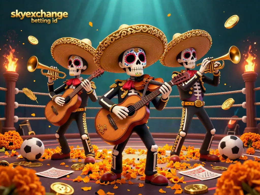 Experience the thrill of skyexchange betting id with vibrant mariachi skeletons in a lively casino scene.
