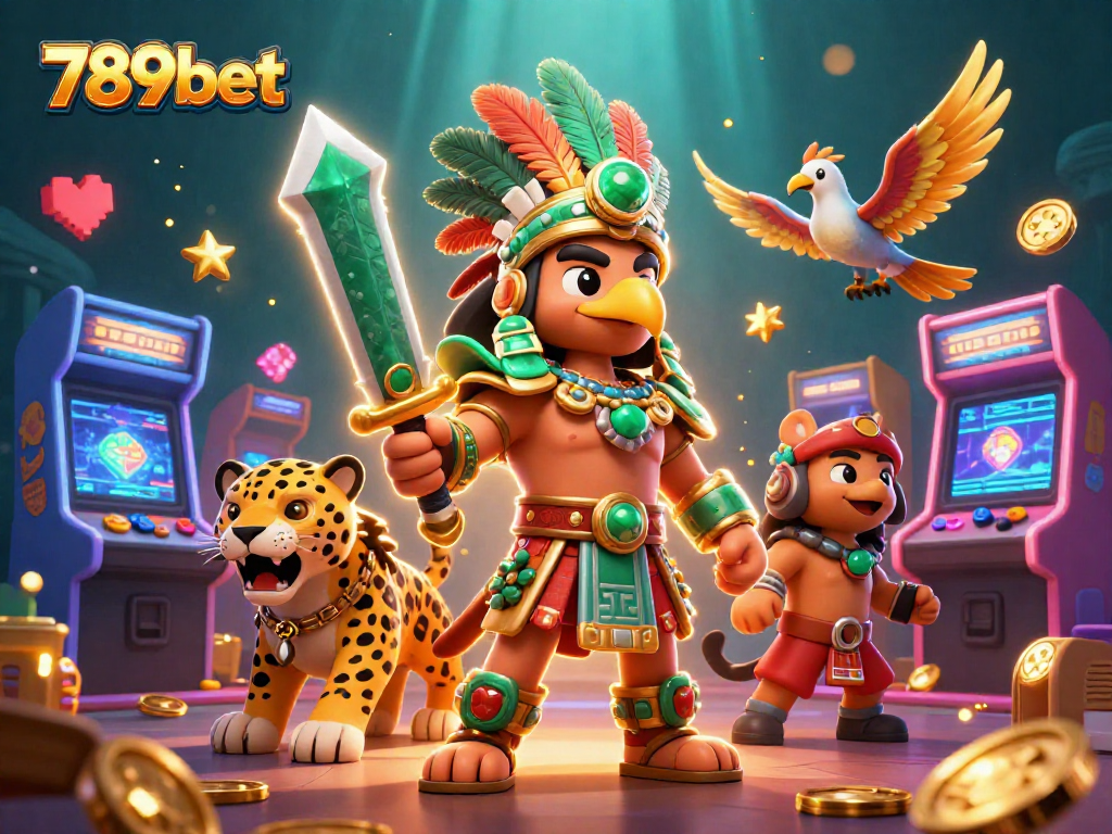 Play your luck with 789bet's vibrant casino offerings featuring Aztec warriors.
