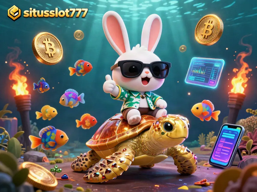 Win big with situsslot777 while enjoying vibrant casino elements in this exciting 3D illustration.