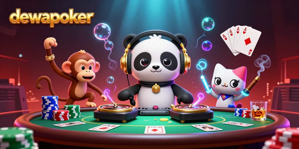 Dewapoker highlights vibrant casino atmosphere with 3D characters enjoying poker-themed fun