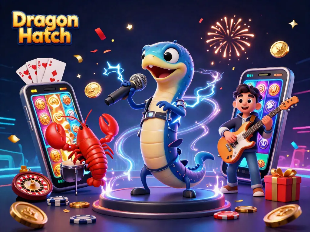 เกม Dragon Hatch ในคาสิโนใต้ทะเลพร้อมด้วยปลาไหลไฟฟ้าในชุดดีเจ