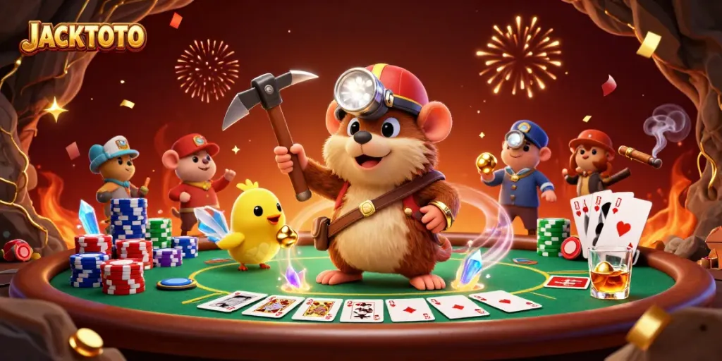 Engage with thrilling fun at JACKTOTO while mining treasures and playing poker under festive lights.