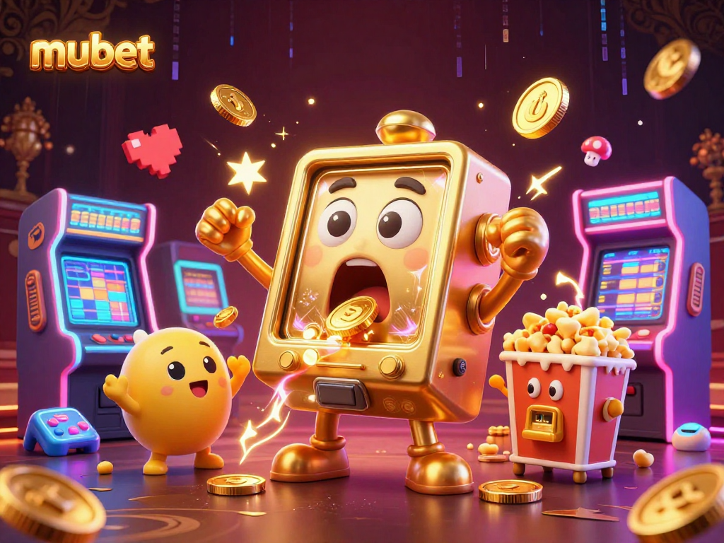 Spin the reels with mubet and witness the golden slot machine celebrating a jackpot victory!