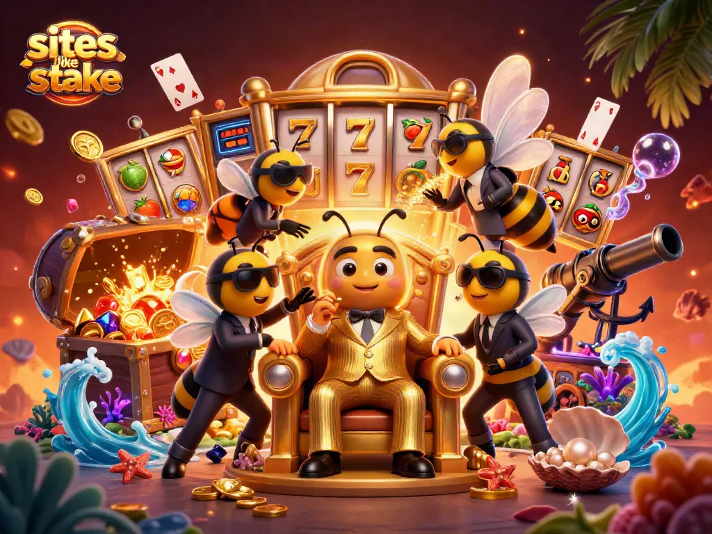 Enjoy thrilling gameplay at sites like stake with vibrant casino scenes featuring jackpots and lively characters.