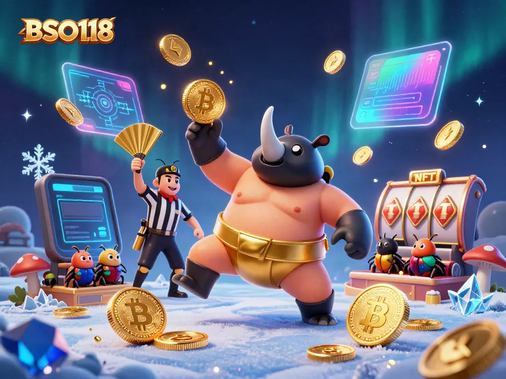 Experience thrilling gaming action with BSO118 as the sumo champion beetle stomps and scatters coins.