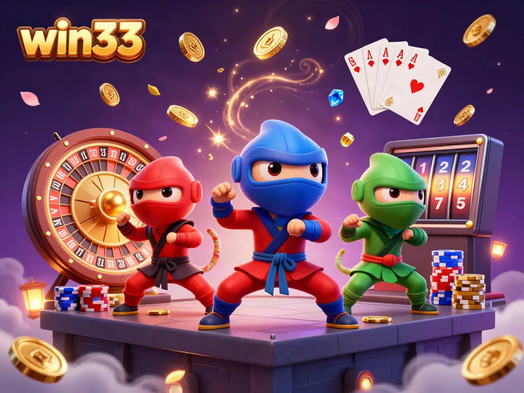 Experience the excitement of win33 with the ninja chameleon team and dynamic casino elements.