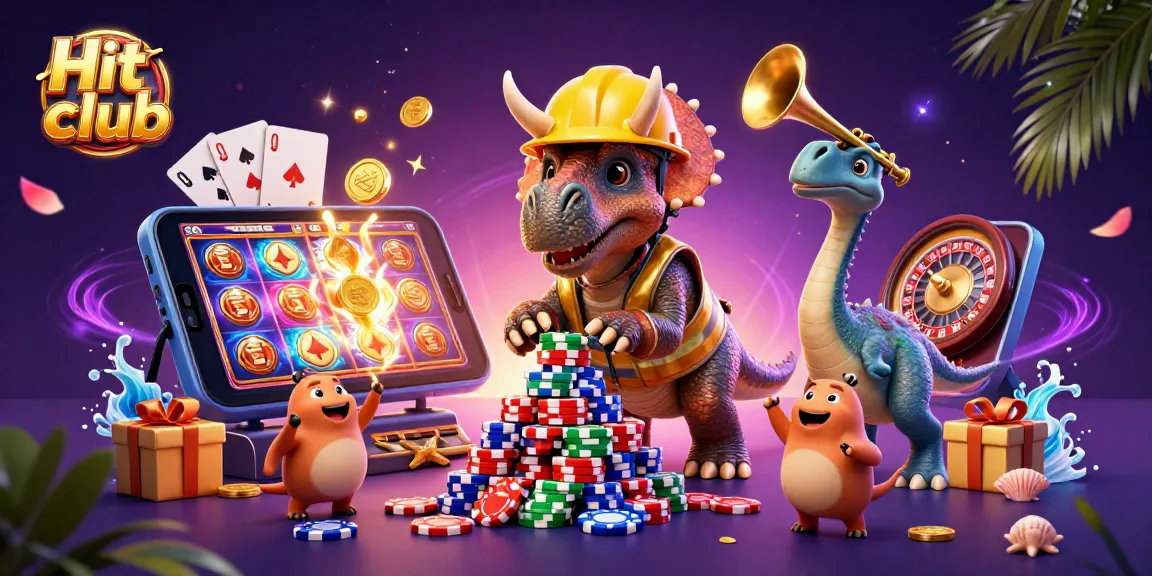 Engage with the Hit club adventure through a vibrant 3D casino scene featuring dynamic characters and thrilling gambling elements.