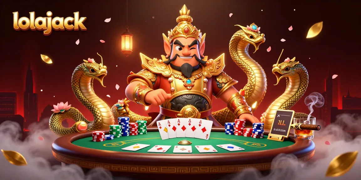 Engage with lolajack at a dynamic casino scene featuring epic poker elements.