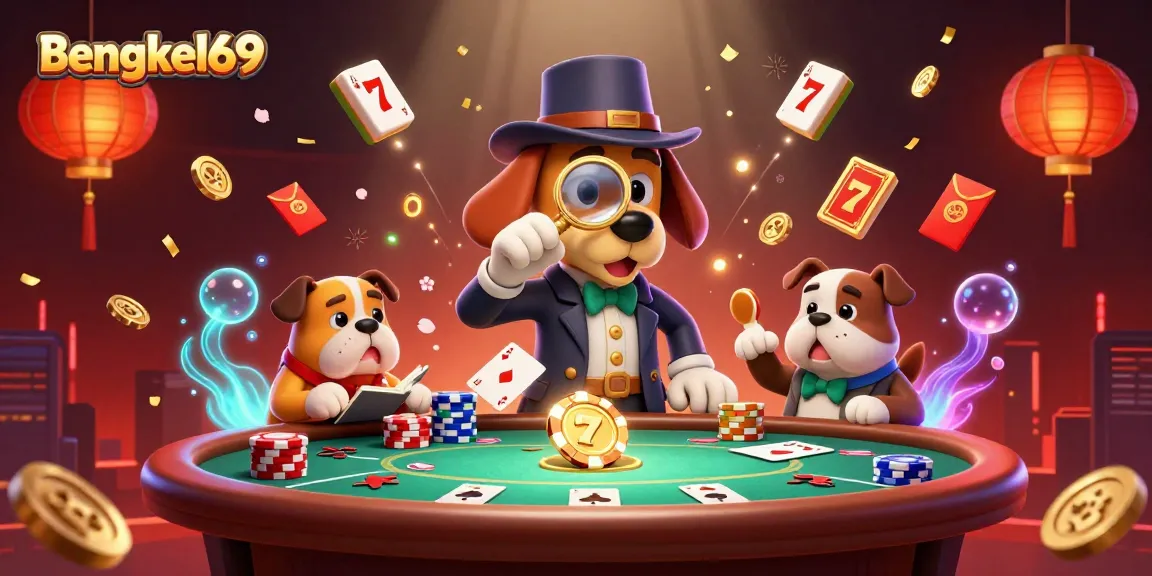 Bengkel69 brings thrilling poker excitement with a detective scene and festive elements.