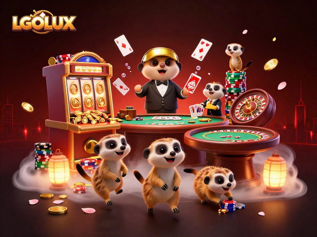 Experience the thrilling live casino atmosphere with LGOLUX's meerkat dealers in action.